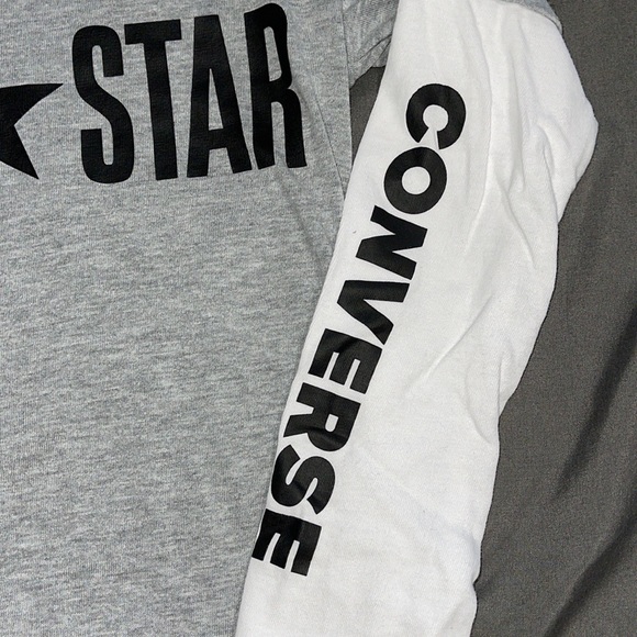 All Star Converse Kid Boy Lightweight Long Sleeve Tee with Hoodie - Picture 5 of 5